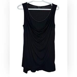 Jessica Black Draped Tank Top Blouse